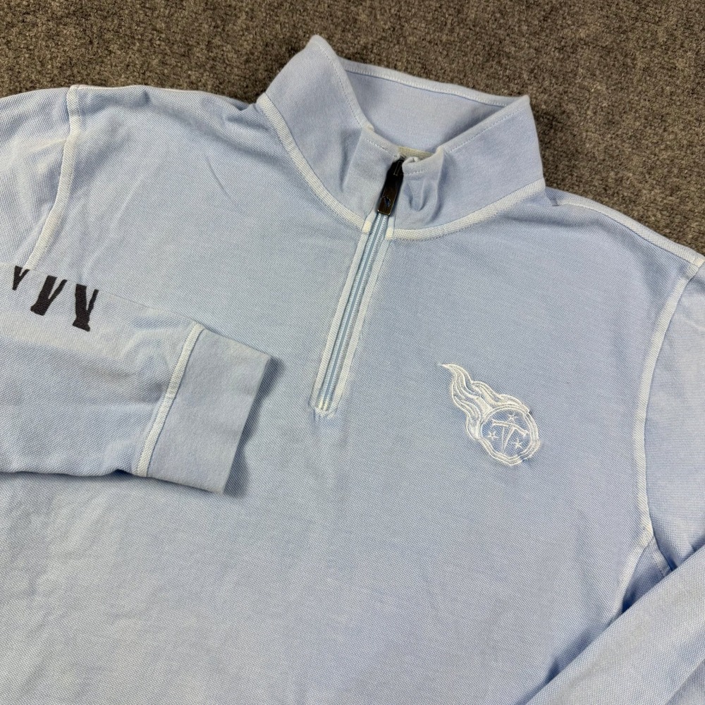 Margaritaville Quarter Zip Pullover Mens Large Blue Tennessee Titans NFL